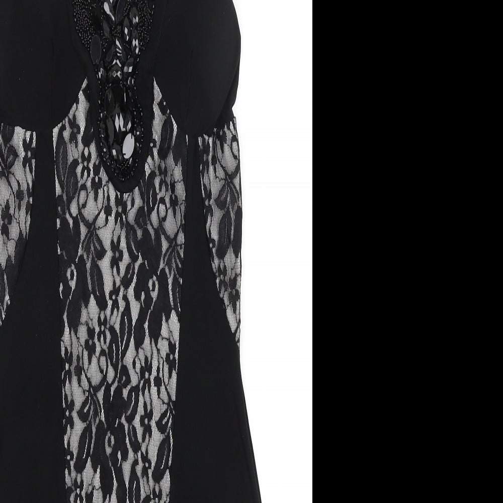 Progress Womens Black Floral  Bodycon  Size 6