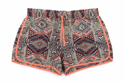 Denim Co Womens Red Geometric  Hot Pants Shorts Size 10