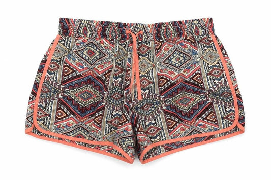 Denim Co Womens Red Geometric  Hot Pants Shorts Size 10