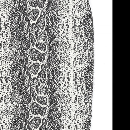 M&S Womens White Animal Print  Straight & Pencil Skirt Size 8