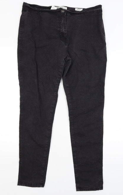 LJ Collection Womens Black   Skinny Jeans Size 16 L28 in