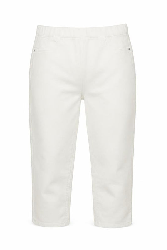 Front view of Papaya women’s white cropped jeans, size UK 12