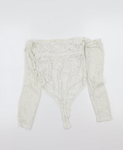 Womens UK Size 12 ASOS One-Piece White Bodysuit