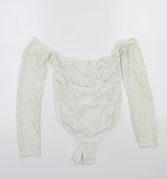 Womens UK Size 12 ASOS One-Piece White Bodysuit