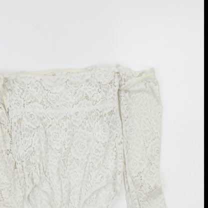 Womens UK Size 12 ASOS One-Piece White Bodysuit