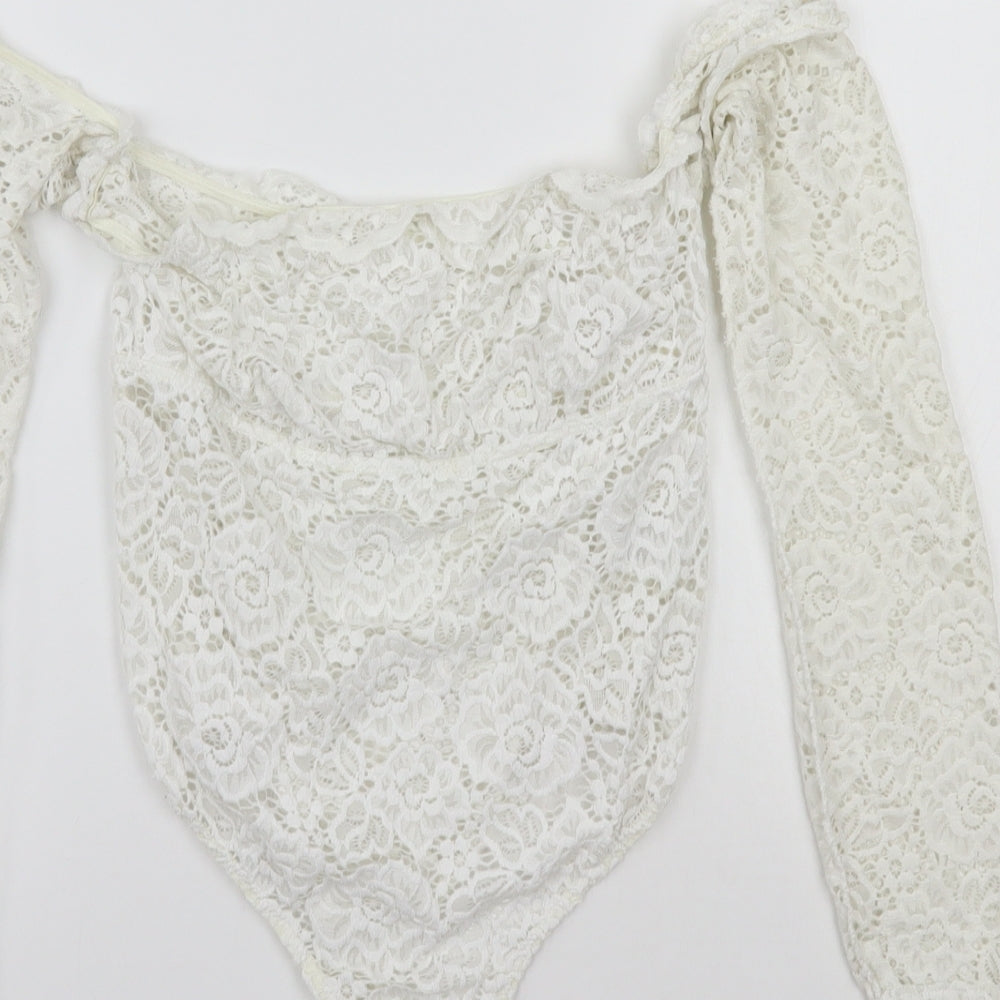 Womens UK Size 12 ASOS One-Piece White Bodysuit