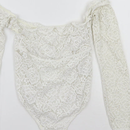 Womens UK Size 12 ASOS One-Piece White Bodysuit