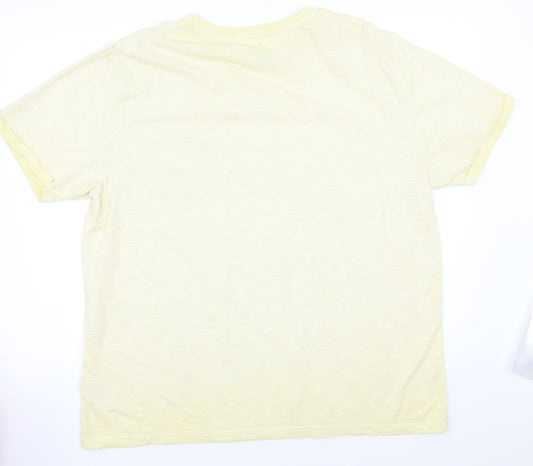Peacocks Mens Yellow    T-Shirt Size XL