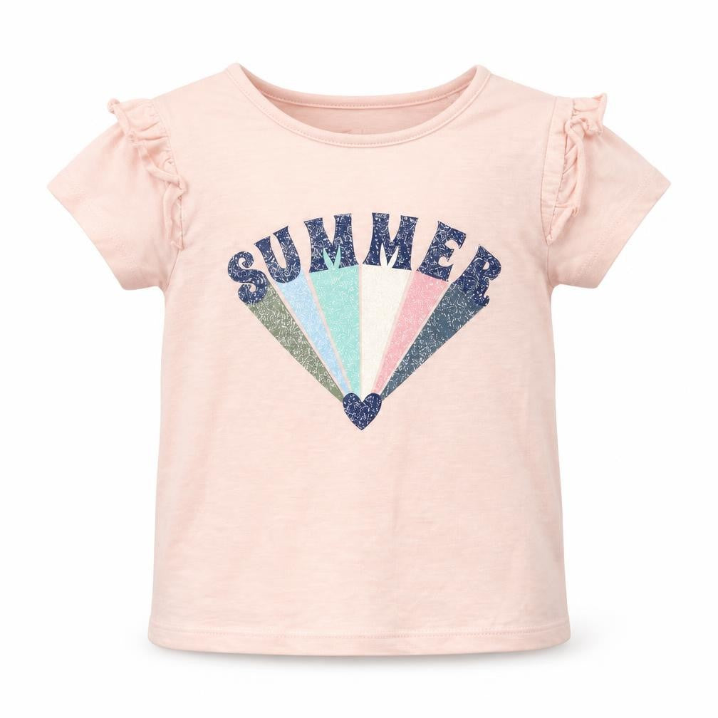 Front view of Tu girls’ pink basic t-shirt, size 5, years