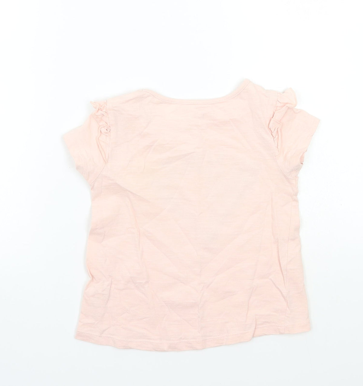 Back view of Tu girls’ pink basic t-shirt, size 5, years