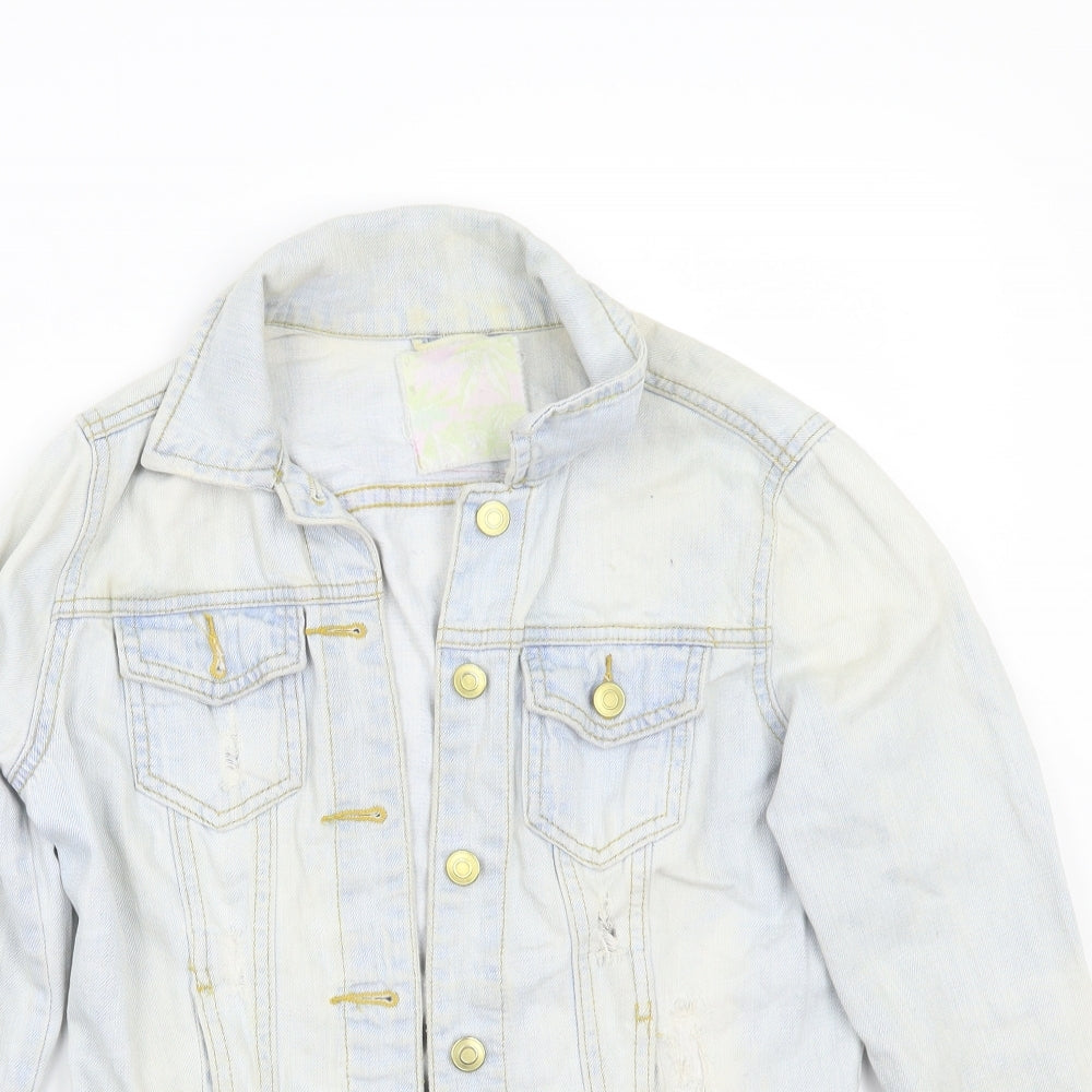 Denim & Co. Womens Blue   Jacket Coat Size 6