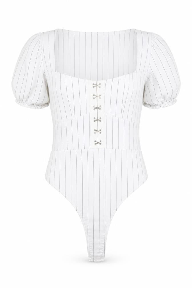 Womens UK Size 6 Boohoo One-Piece White Bodysuit