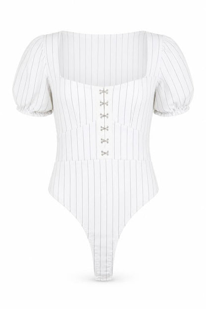 Womens UK Size 6 Boohoo One-Piece White Bodysuit