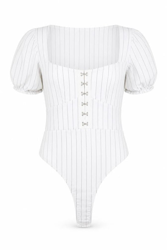 Womens UK Size 6 Boohoo One-Piece White Bodysuit