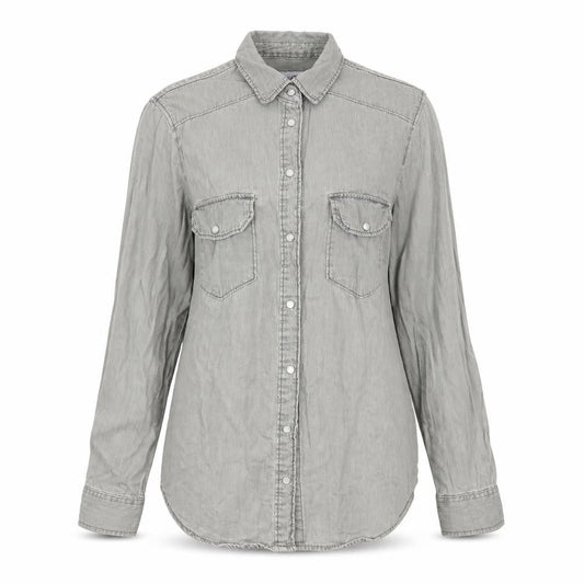 Womens UK Size 6 Denim & Co. Grey Basic Button-Up