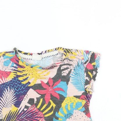 Zara Girls Multicoloured Floral  Basic T-Shirt Size 6 Years