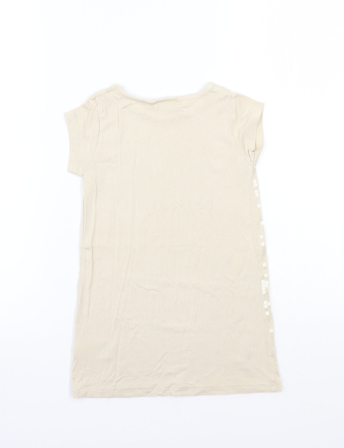 Back view of Next girls’ beige rayon basic t-shirt, size 4, years