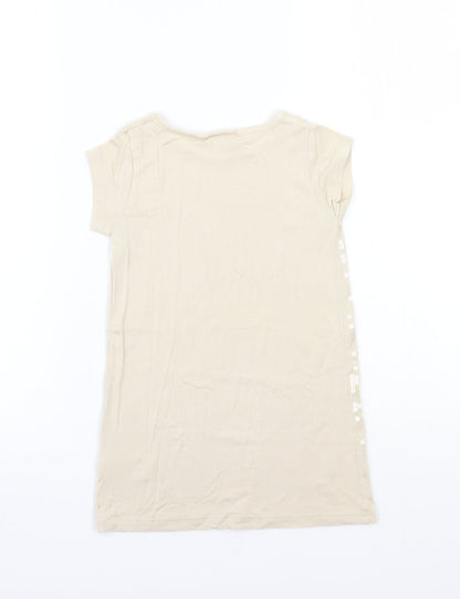 Back view of Next girls’ beige rayon basic t-shirt, size 4, years