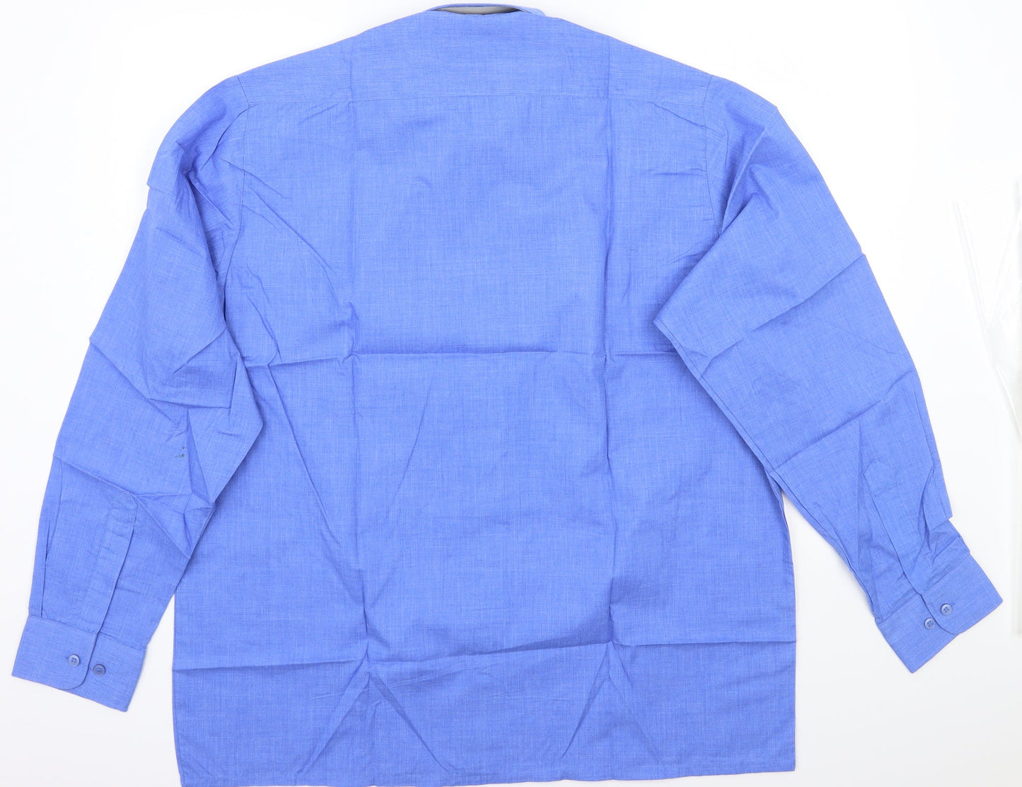 Mens UK Size 17 Classics Blue  Button-Up Long Sleeve Casual Shirt