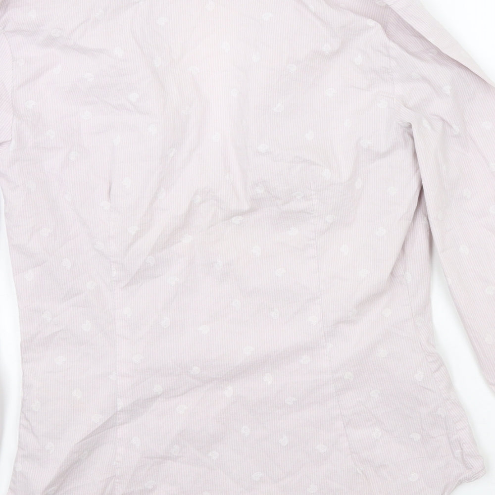 Zara Girls White Striped  Basic Blouse Size M