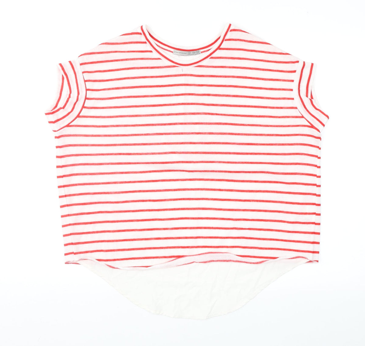 Additional front view of Atmosphere women’s red striped jumper, size UK 10