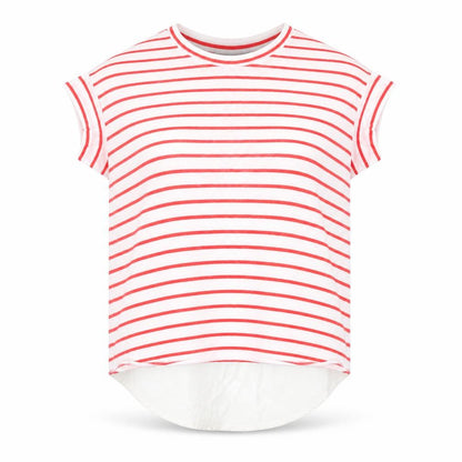 Front view of Atmosphere women’s red striped jumper, size UK 10
