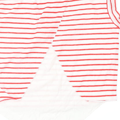 Brand and care label for Atmosphere women’s red striped jumper, size UK 10