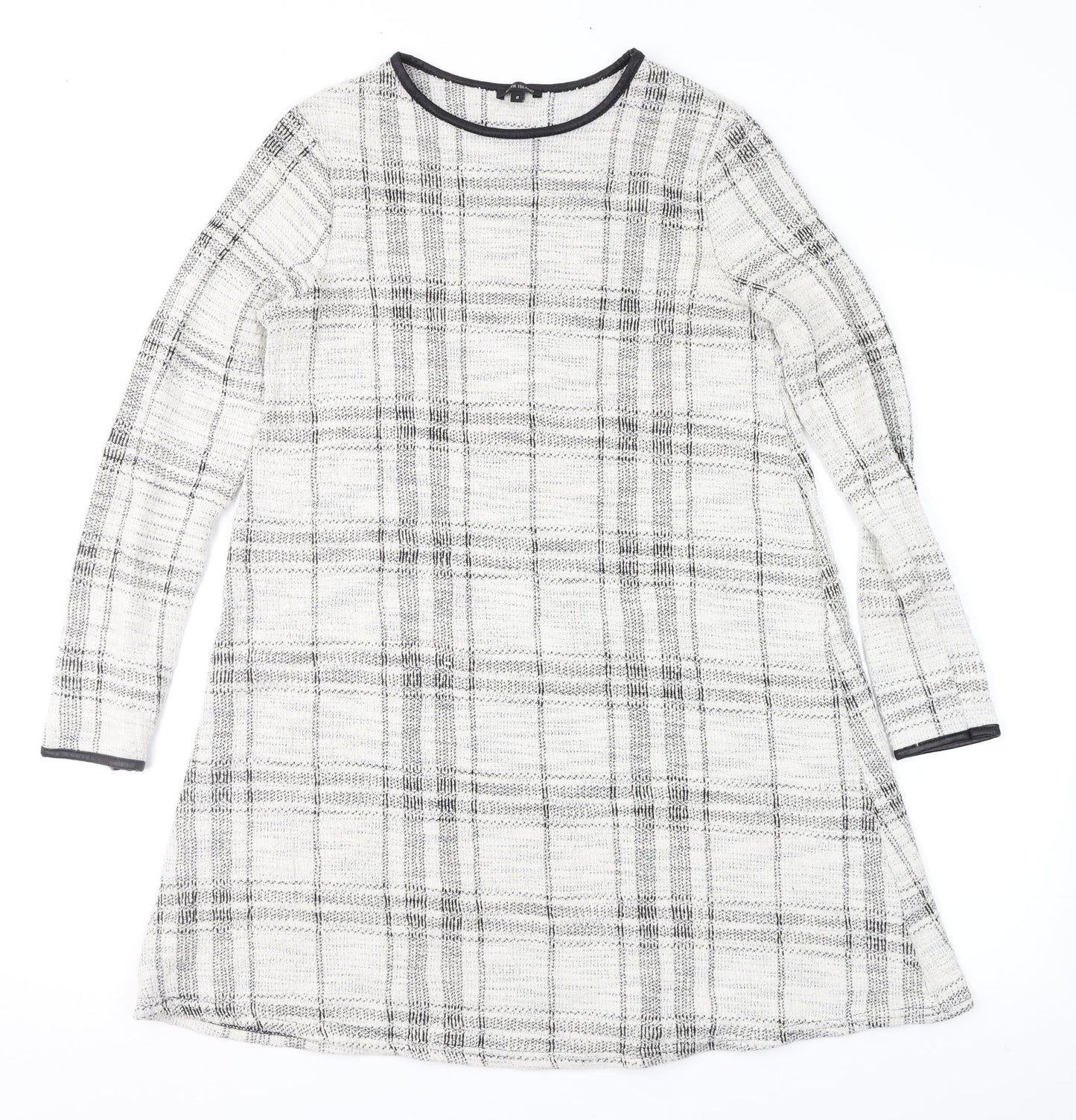 River Island Womens Grey Check  A-Line  Size 8