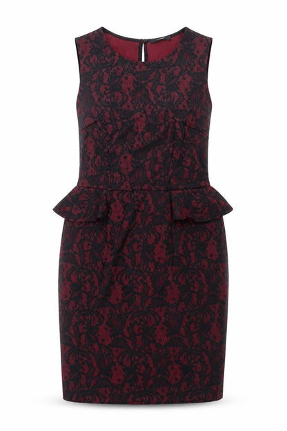 George Womens Red Geometric  Sheath  Size 14