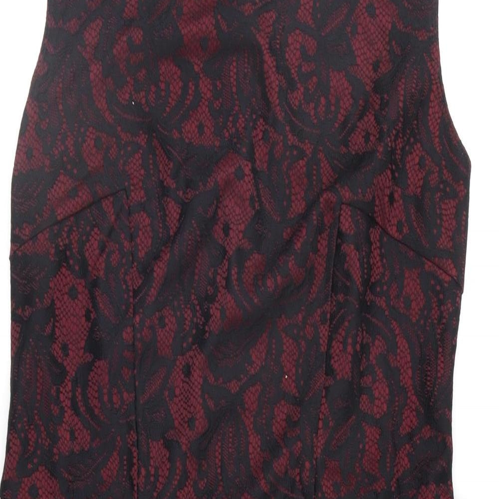 George Womens Red Geometric  Sheath  Size 14