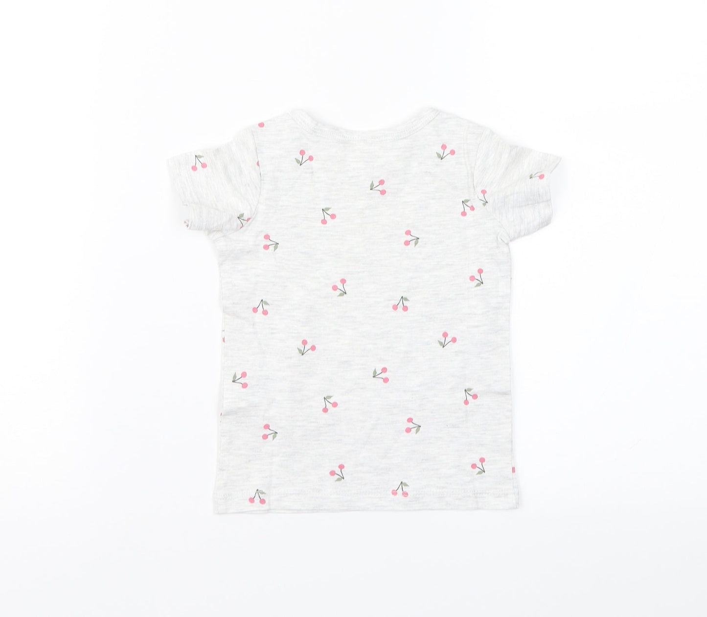 H&M Girls Grey Floral  Basic T-Shirt Size 3-6 Months