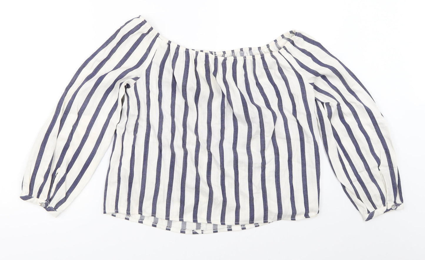 Miss Selfridge Womens Blue Striped  Basic Blouse Size 10