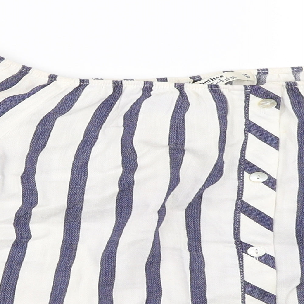 Miss Selfridge Womens Blue Striped  Basic Blouse Size 10