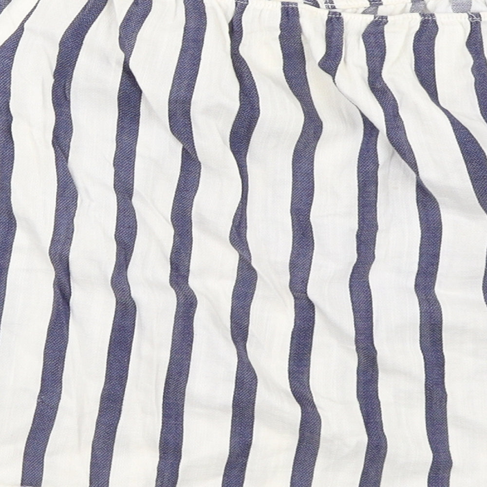 Miss Selfridge Womens Blue Striped  Basic Blouse Size 10