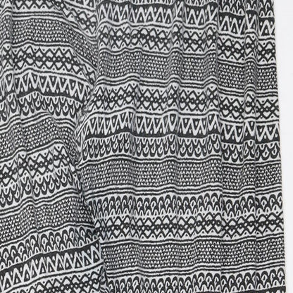 Primark Womens Black Geometric  Cropped Trousers Size 10 L21 in