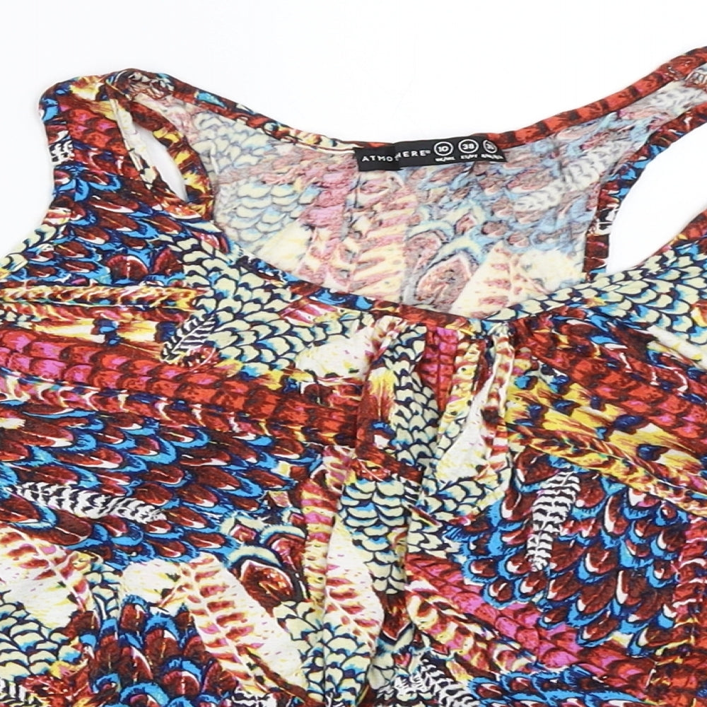 Atmosphere Womens Red Geometric  Basic Blouse Size 10