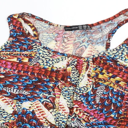 Atmosphere Womens Red Geometric  Basic Blouse Size 10