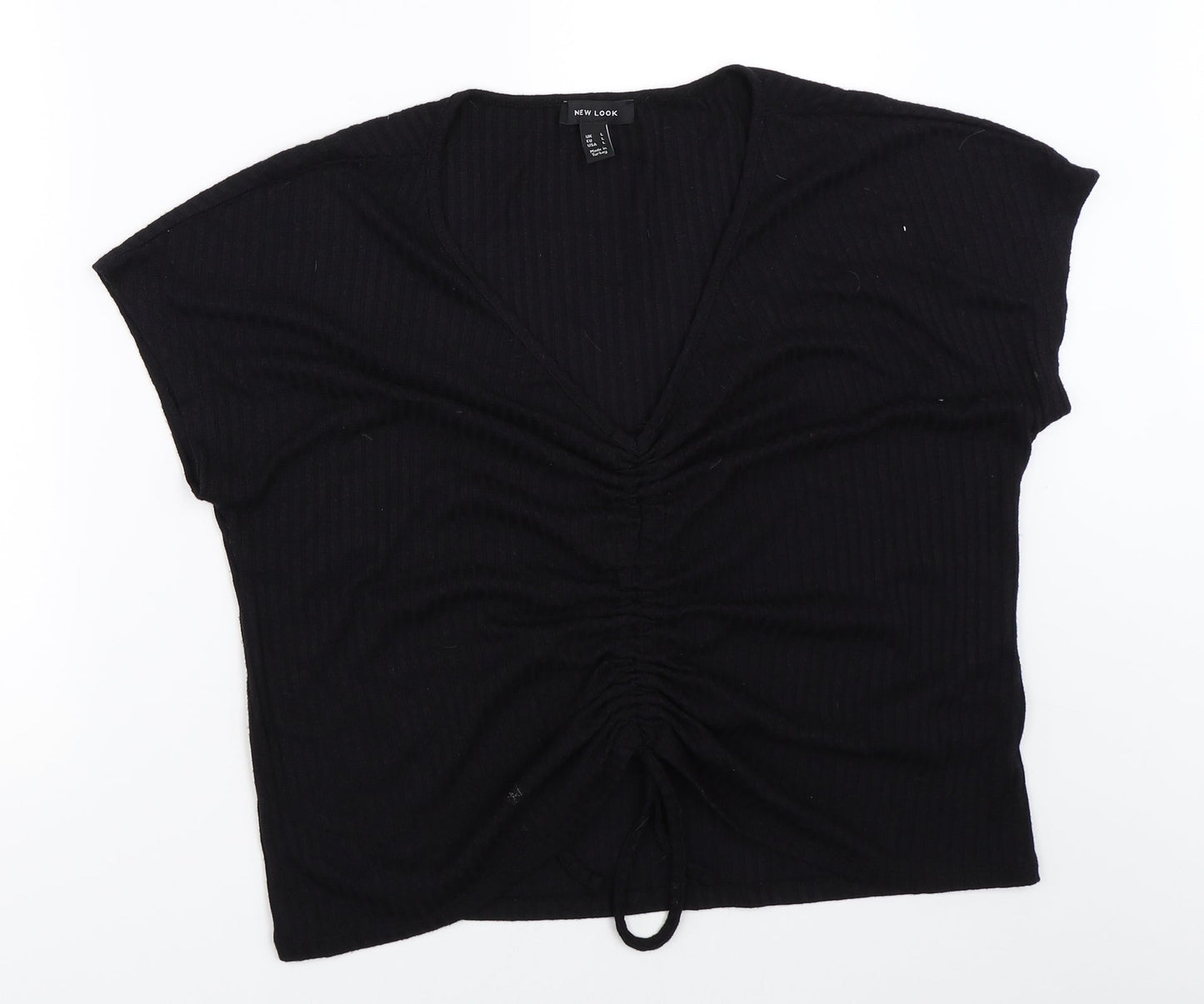 Womens UK Size L New Look Black Basic Blouse