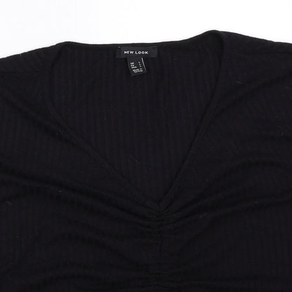 Womens UK Size L New Look Black Basic Blouse