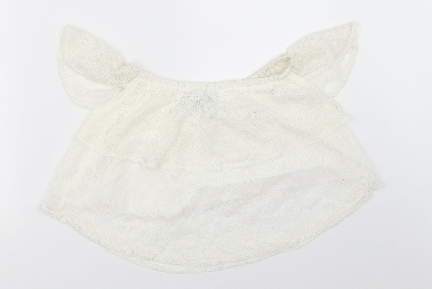 Womens UK Size 8 Missguided Ivory Basic Blouse