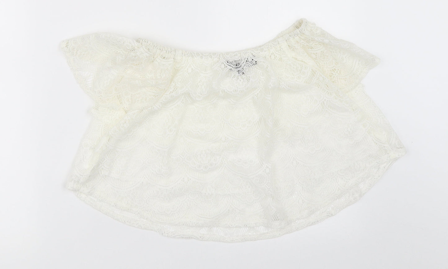 Womens UK Size 8 Missguided Ivory Basic Blouse
