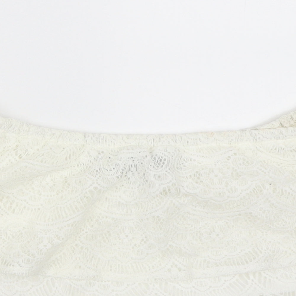 Womens UK Size 8 Missguided Ivory Basic Blouse