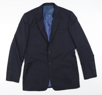 Mens UK Size 40 Charlton Gray Regular Blue Suit Jacket