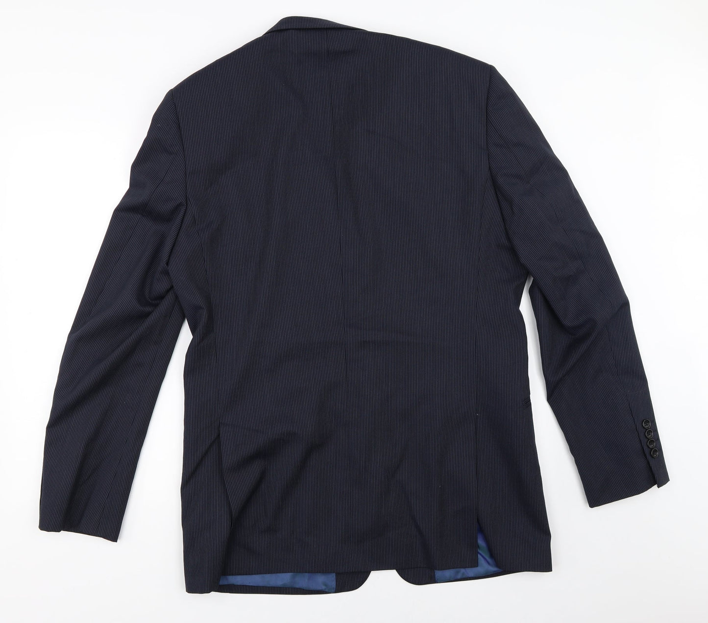 Mens UK Size 40 Charlton Gray Regular Blue Suit Jacket