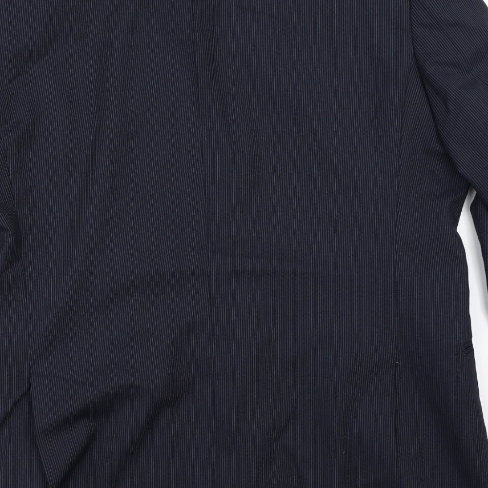 Mens UK Size 40 Charlton Gray Regular Blue Suit Jacket