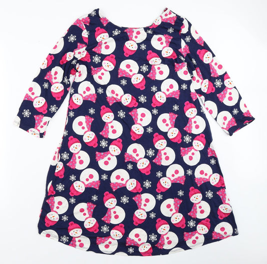 George Womens Blue   Trapeze & Swing  Size M  - snowman