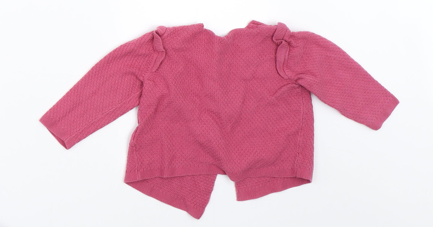 Marks and Spencer Girls Pink   Cardigan Jumper Size 6-9 Months