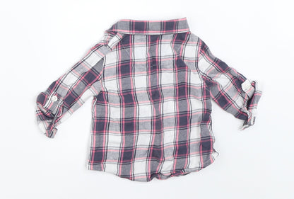 Primark Girls Grey Check  Basic Button-Up Size 6-9 Months