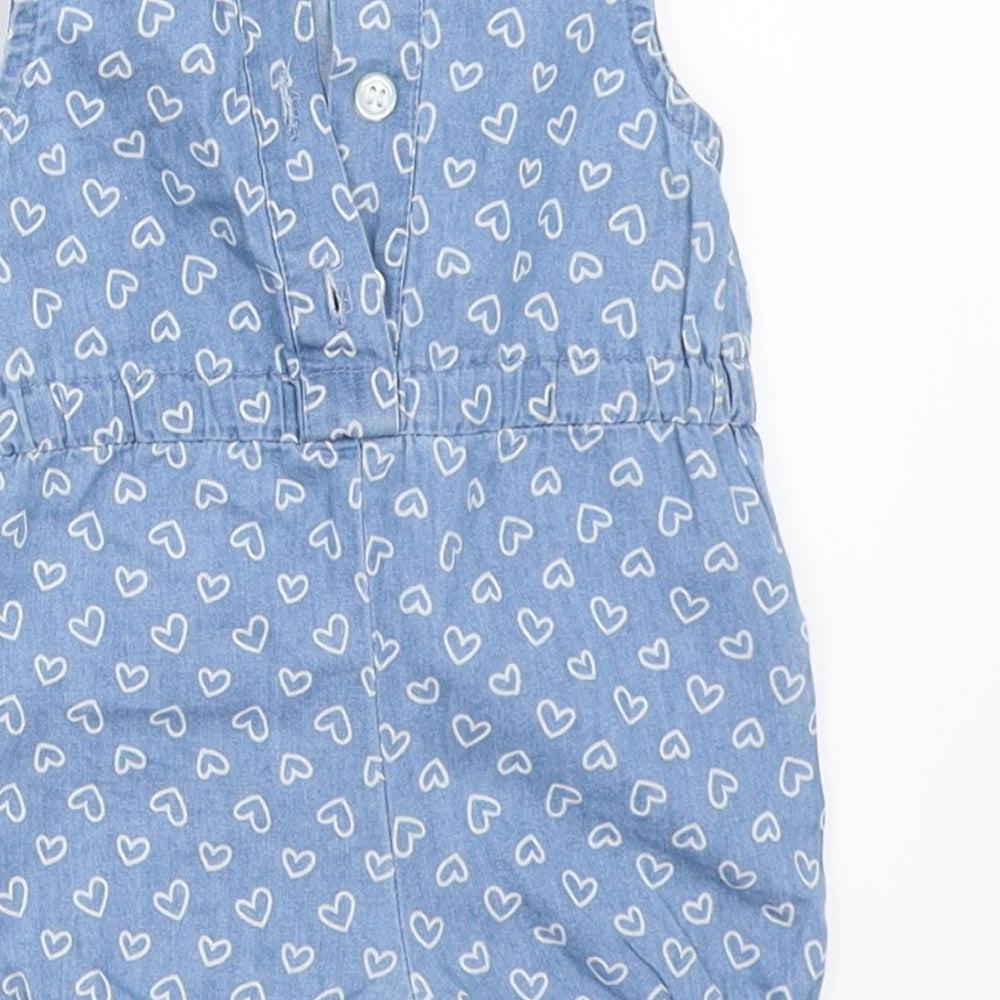 Earlydays Girls Blue  Denim Romper One-Piece Size 0-3 Months