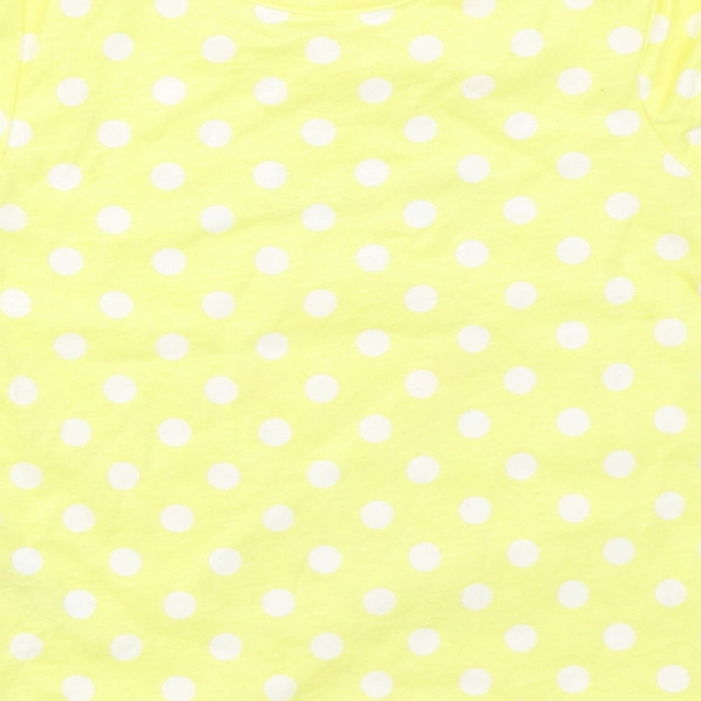 George Girls Yellow Polka Dot  Basic T-Shirt Size 0-3 Months
